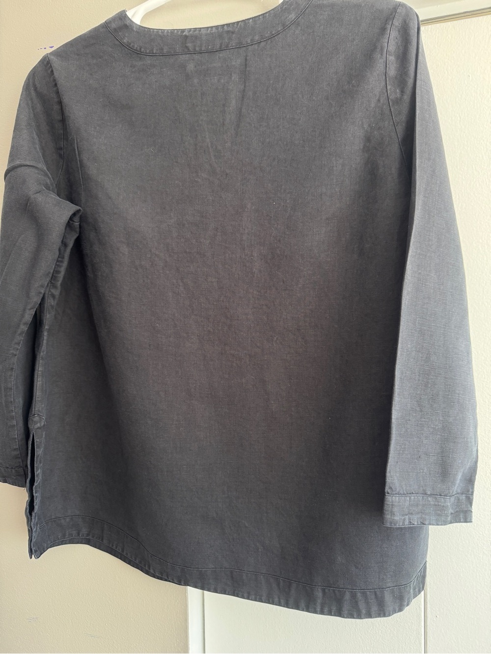 Ralph Lauren 1X Distressed Black 100% Linen Tunic - Picture 7 of 15